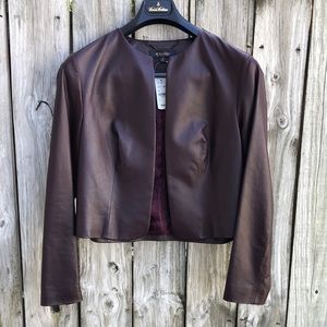 Brooks Brothers Leather Cropped Jacket
